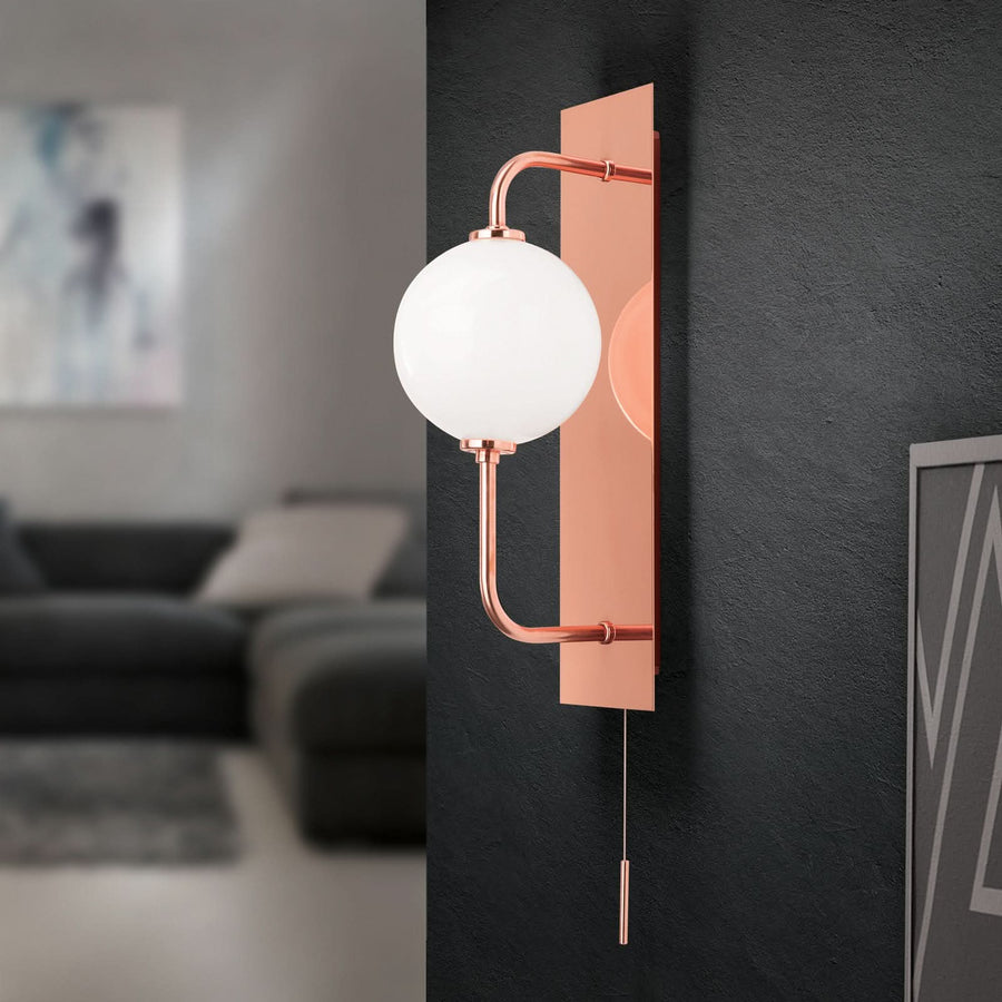 Applique murale Pipes en laiton, cuivré et blanc, hauteur 37 cm