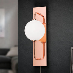 Applique murale Pipes en laiton, cuivré et blanc, hauteur 37 cm