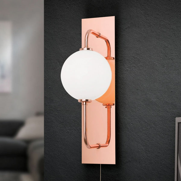 Applique murale Pipes en laiton, cuivré et blanc, hauteur 37 cm