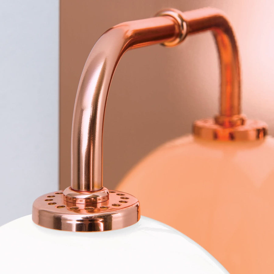 Applique murale Pipes en laiton, cuivré et blanc, hauteur 37 cm