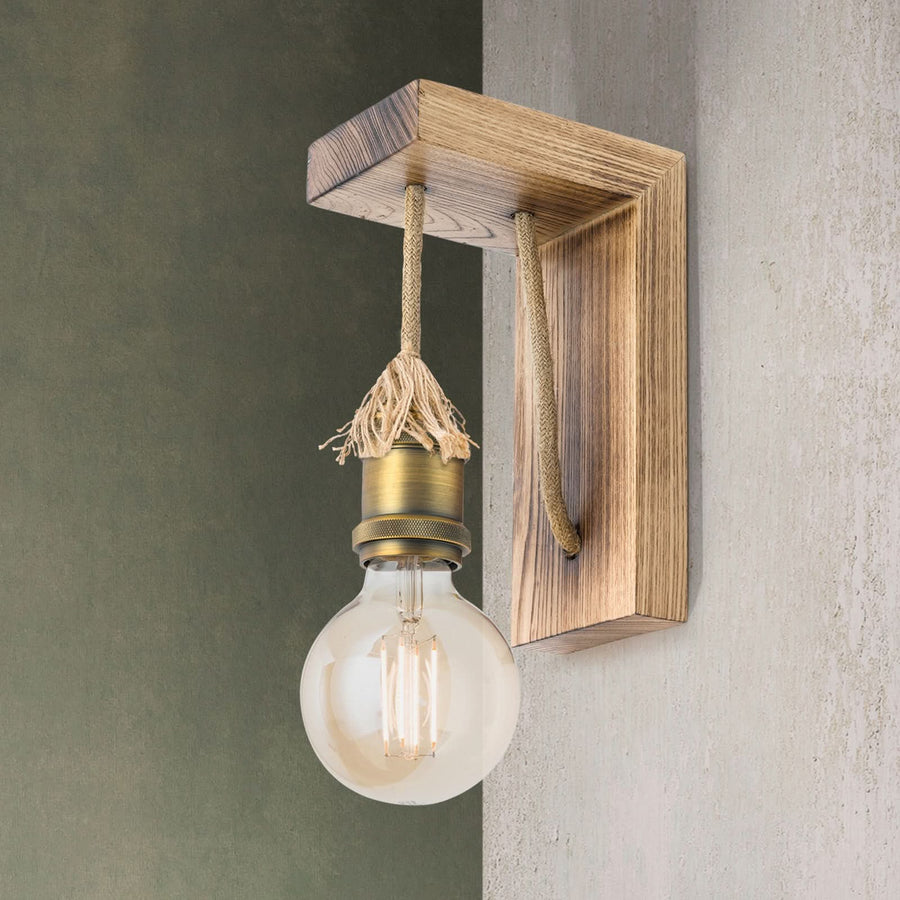 Applique murale Bassena en bois, hauteur 22 cm