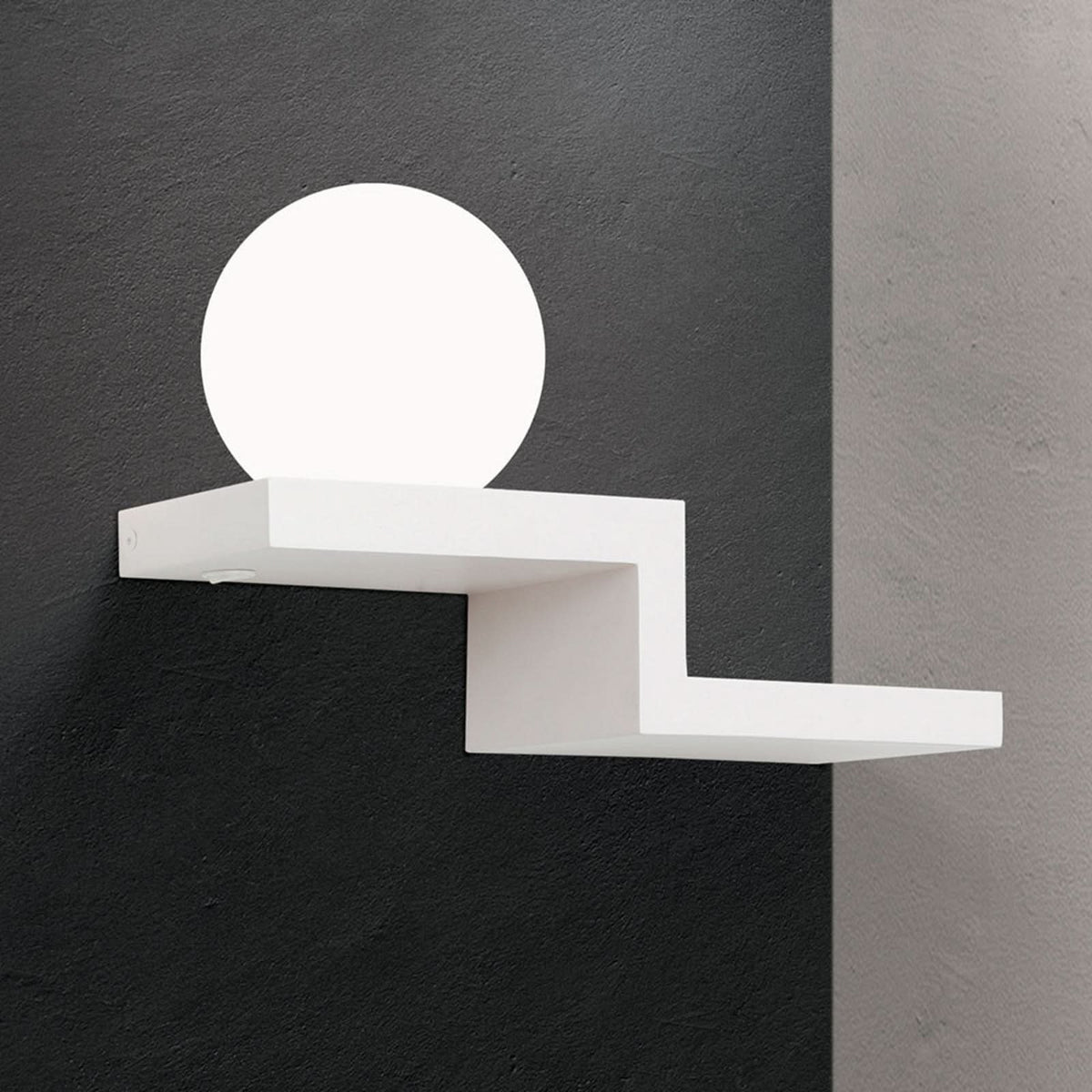 Applique murale LED Snowball en verre, blanc, hauteur 20 cm