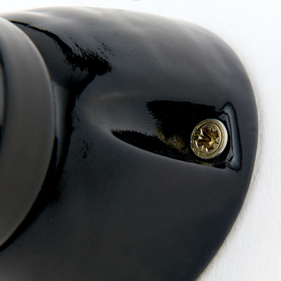 Applique murale Frost en céramique, noir brillant, Ø 7 cm