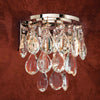 Applique murale Celeste en cristal, doré et transparent, 2 lumières, hauteur 18 cm
