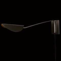 Applique murale Plume en métal, bronze, hauteur 21 cm, 40 W