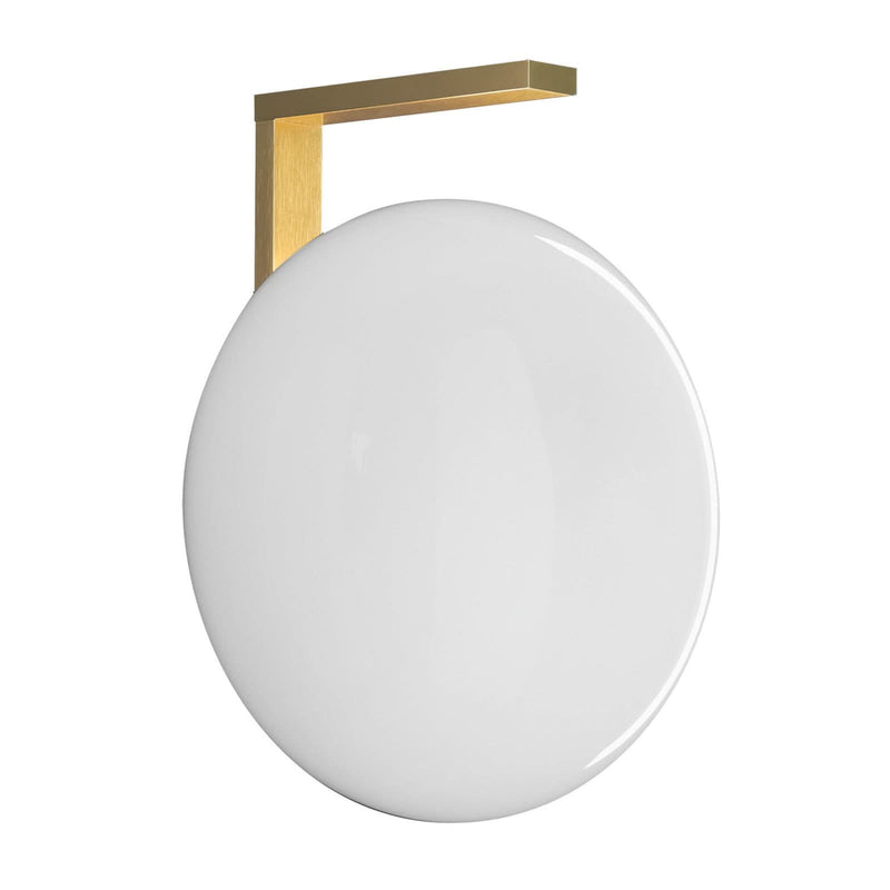Applique murale Alba 174 en verre, laiton et blanc, hauteur 32 cm