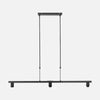 Suspension 3 ampoules, barre noire 120 cm à hauteur réglable, salle à manger | Stang