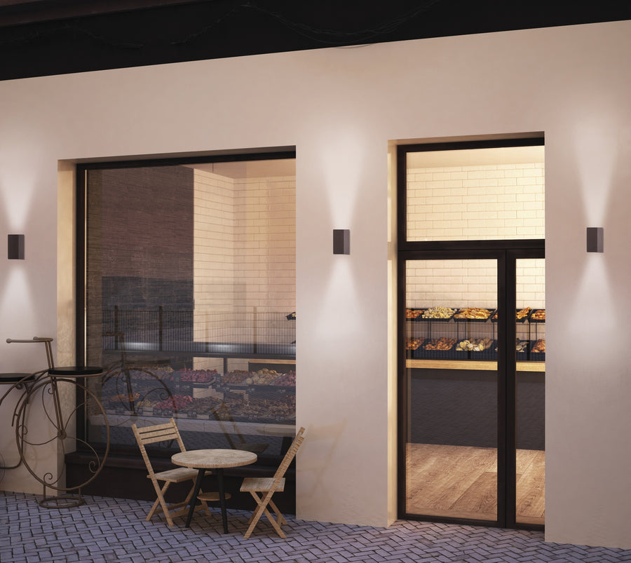Applique extérieure Kandanchu 2 lumières corten, verre, IP54 (réf. 7471)