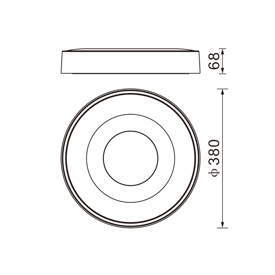 Plafonnier LED Coin avec télécommande, Ø 38 cm