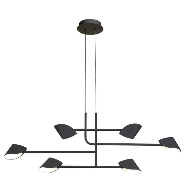 Suspension LED Capuccina linéaire noire