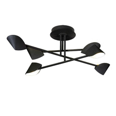 Semi-plafonnier LED Capuccina 6 lumières modèle moyen noir