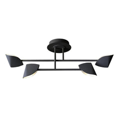 Semi-plafonnier LED Capuccina 4 lumières petit modèle noir