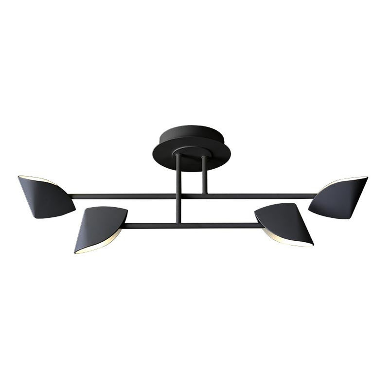 Semi-plafonnier LED Capuccina 4 lumières petit modèle noir