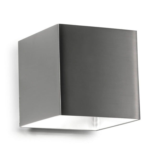 Applique murale LED Basic en aluminium, nickel mat, 2 lumières, hauteur 8 cm