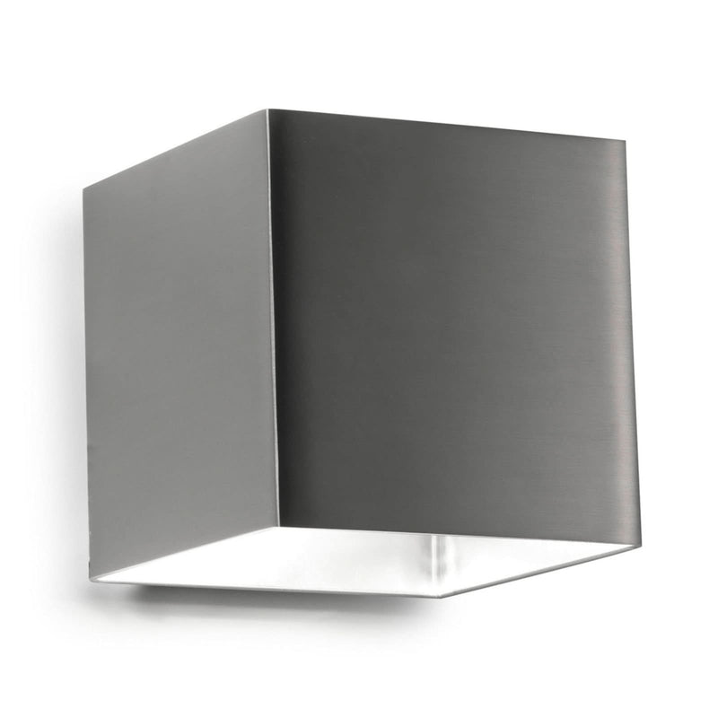 Applique murale LED Basic en aluminium, nickel mat, 2 lumières, hauteur 8 cm