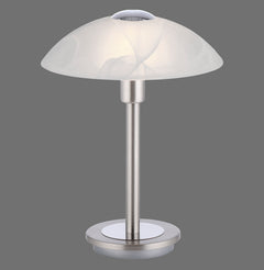 Lampe à poser Enova argentée, verre