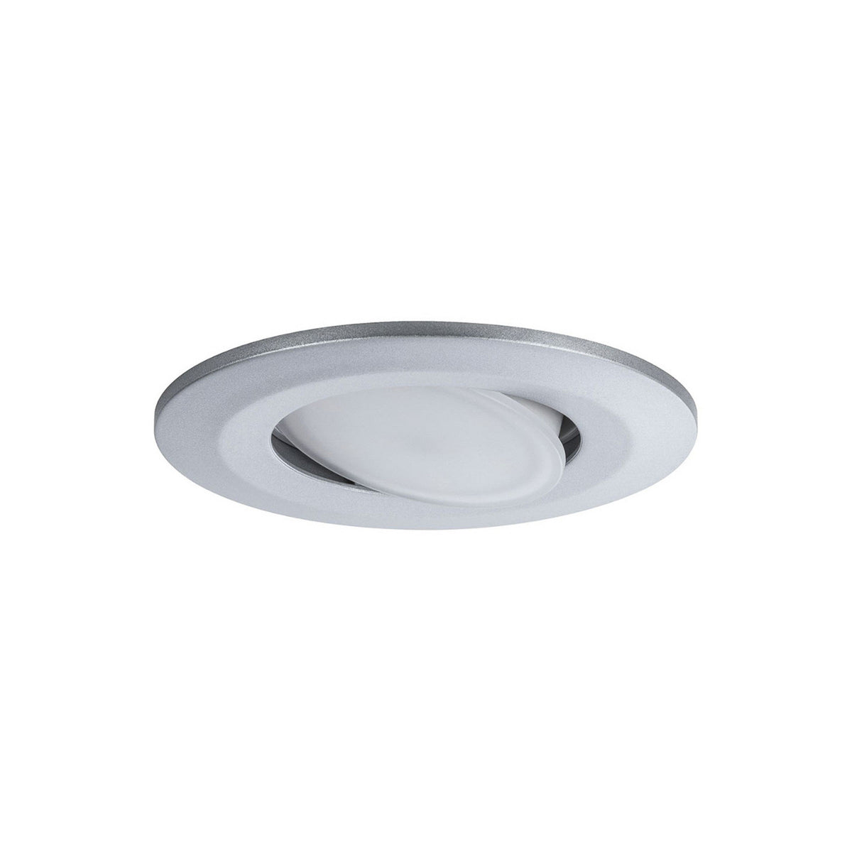 Vue rapprochée du spot encastrable montrant le diffuseur légèrement incliné
