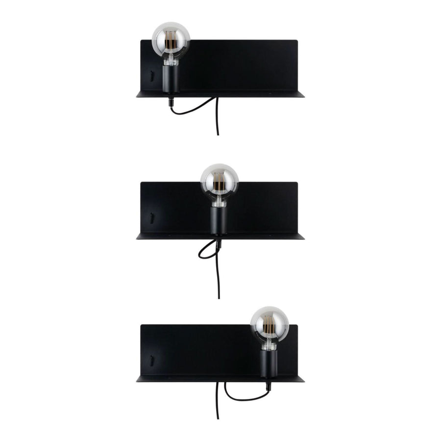 Applique murale Devara en métal, noir, hauteur 13 cm