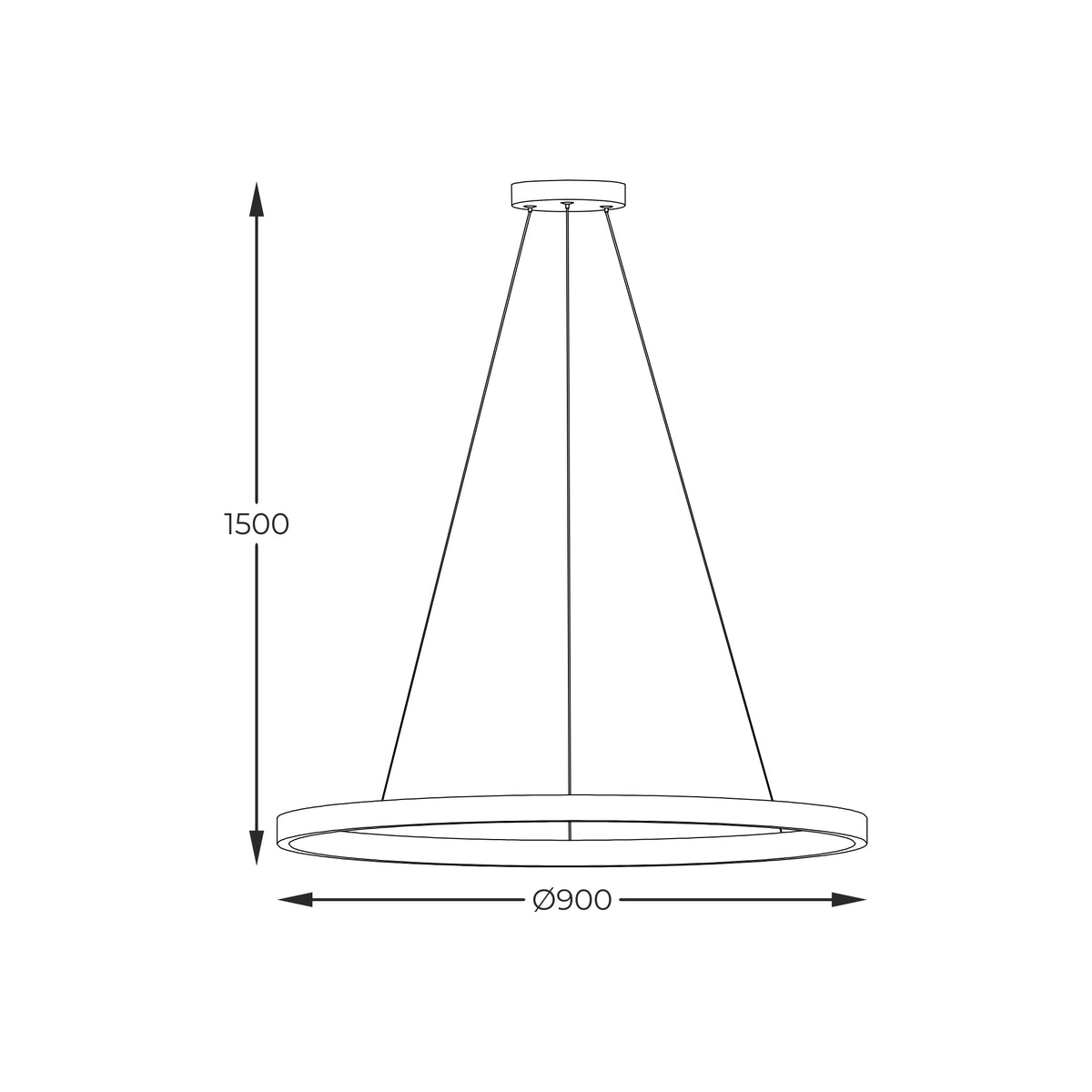 Suspension Horik noire, L 90 cm (PEN89424-90BK)
