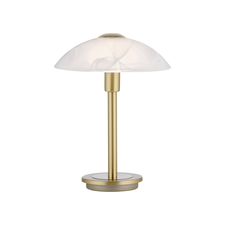 Lampe à poser Enova laiton mat, verre