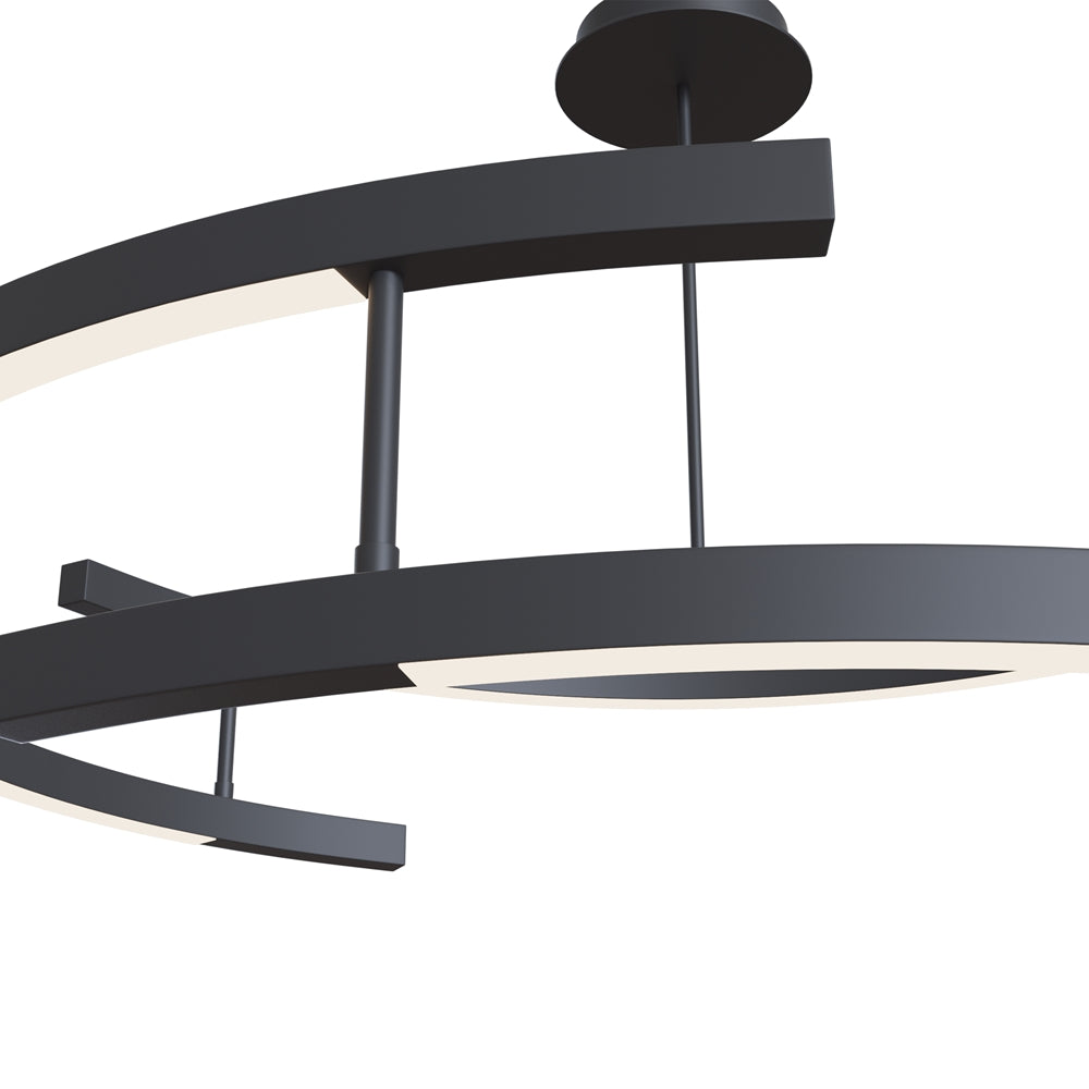 Gros plan sur la finition noire mate et le ruban lumineux LED intégré