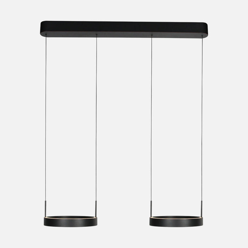 Doppelring-Pendelleuchte schwarz, LED oben und unten 6500 lm | Mykty
