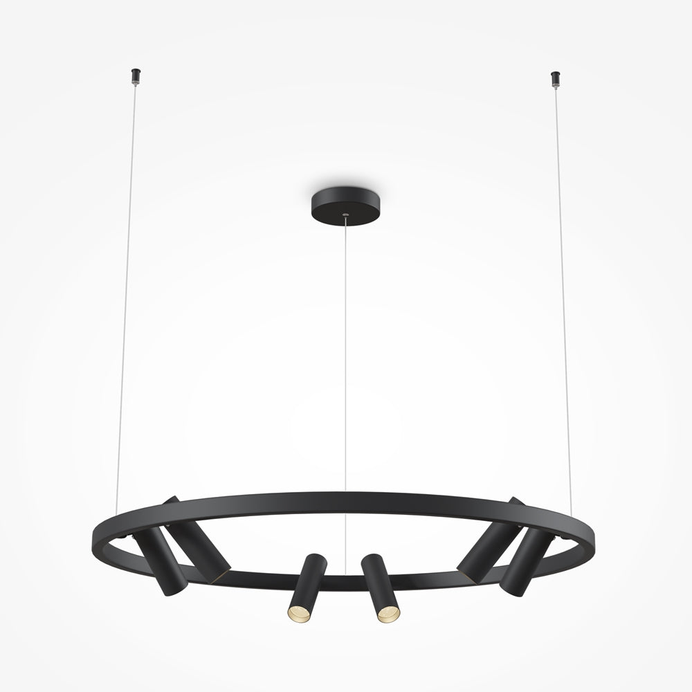 Version noire du même anneau suspendu avec ses six projecteurs orientables