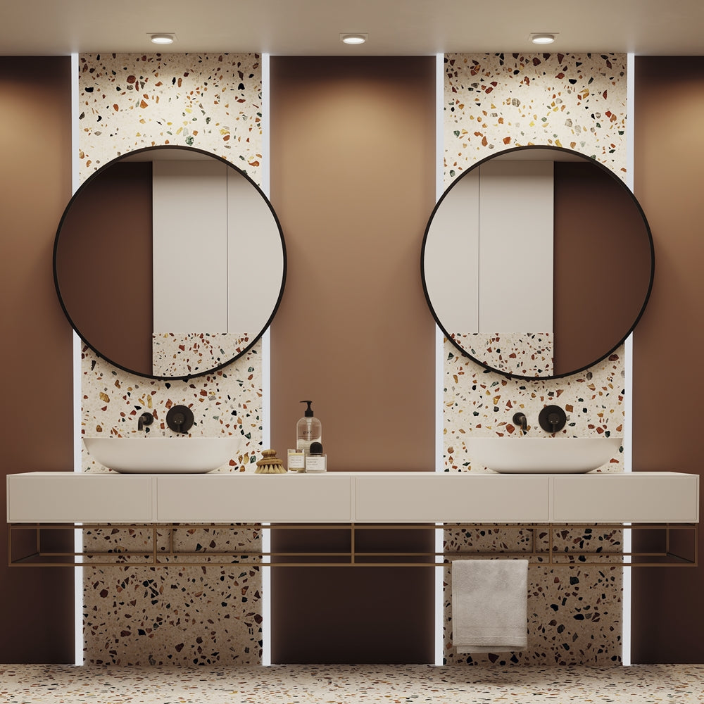 Mise en ambiance dans une salle de bain avec plusieurs spots