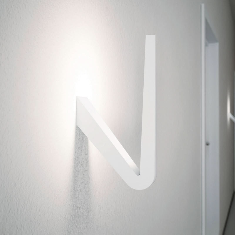 Applique murale LED Tick en aluminium, blanc, 10 lumières, hauteur 29 cm