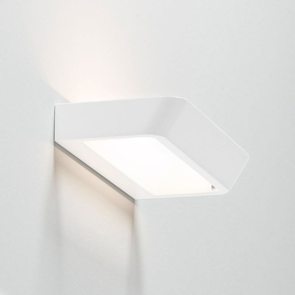 Applique murale LED Belvedere W1 en aluminium, blanc mat, hauteur 3,5 cm, 2700 K