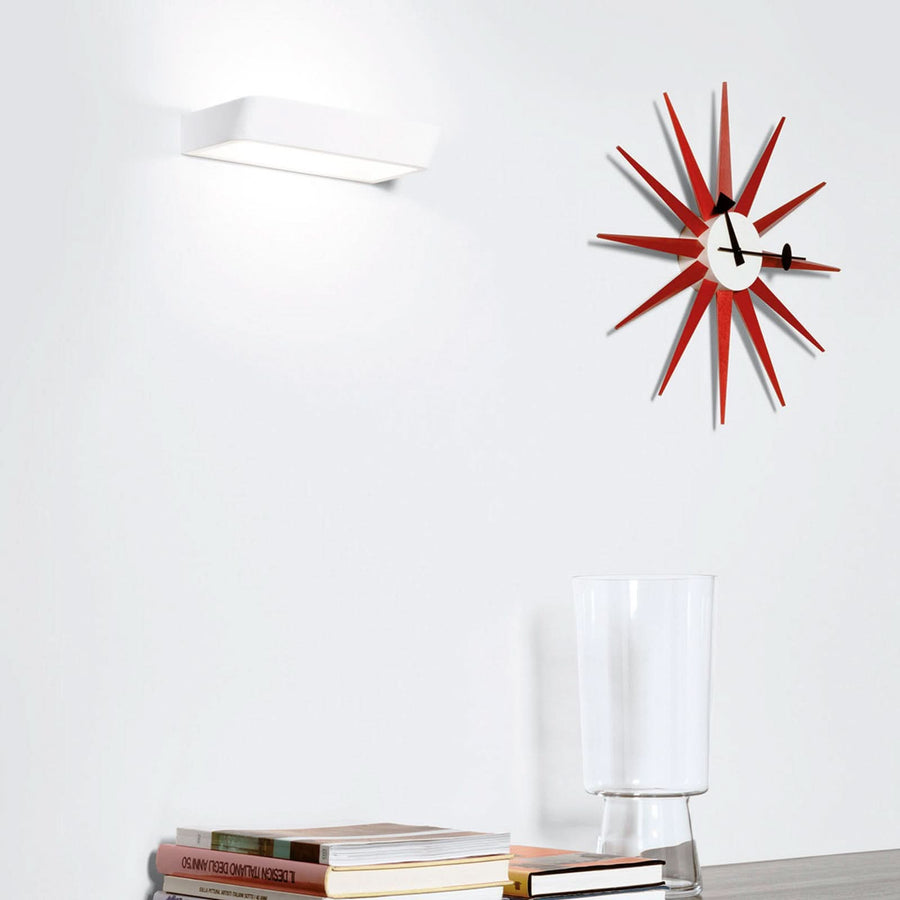 Applique murale LED Belvedere W1 en aluminium, blanc mat, hauteur 3,5 cm, 3000 K