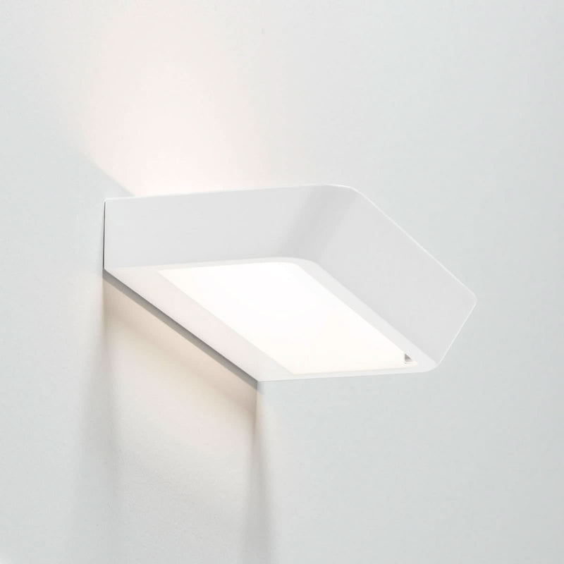 Applique murale LED Belvedere W1 en aluminium, blanc mat, hauteur 3,5 cm, 3000 K