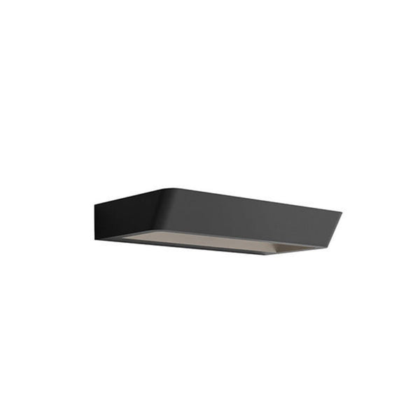 Applique murale LED Belvedere W1 en aluminium, noir mat, hauteur 3,5 cm, 2700 K