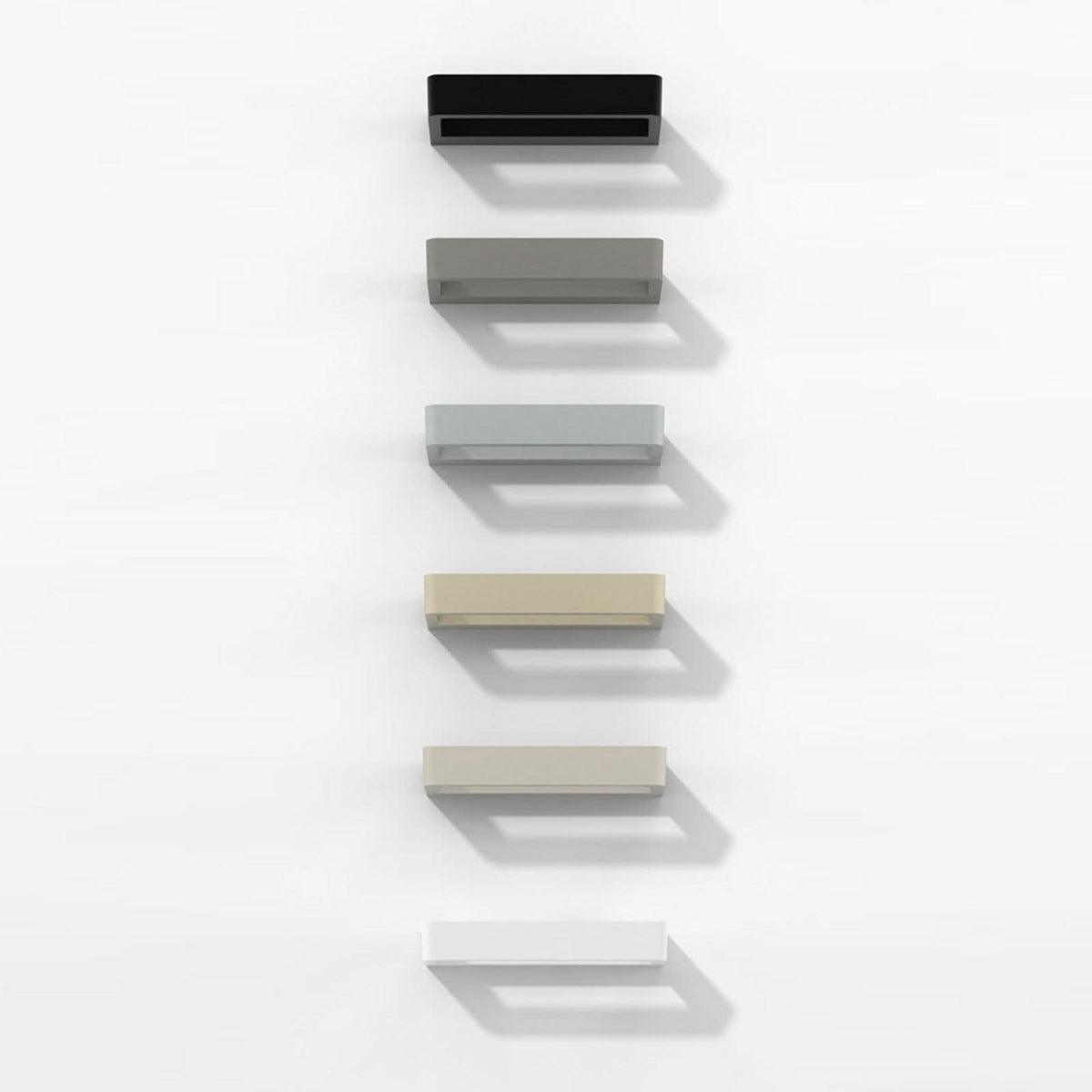 Applique murale LED Belvedere W2 en aluminium, noir mat, hauteur 4,5 cm, 2700 K