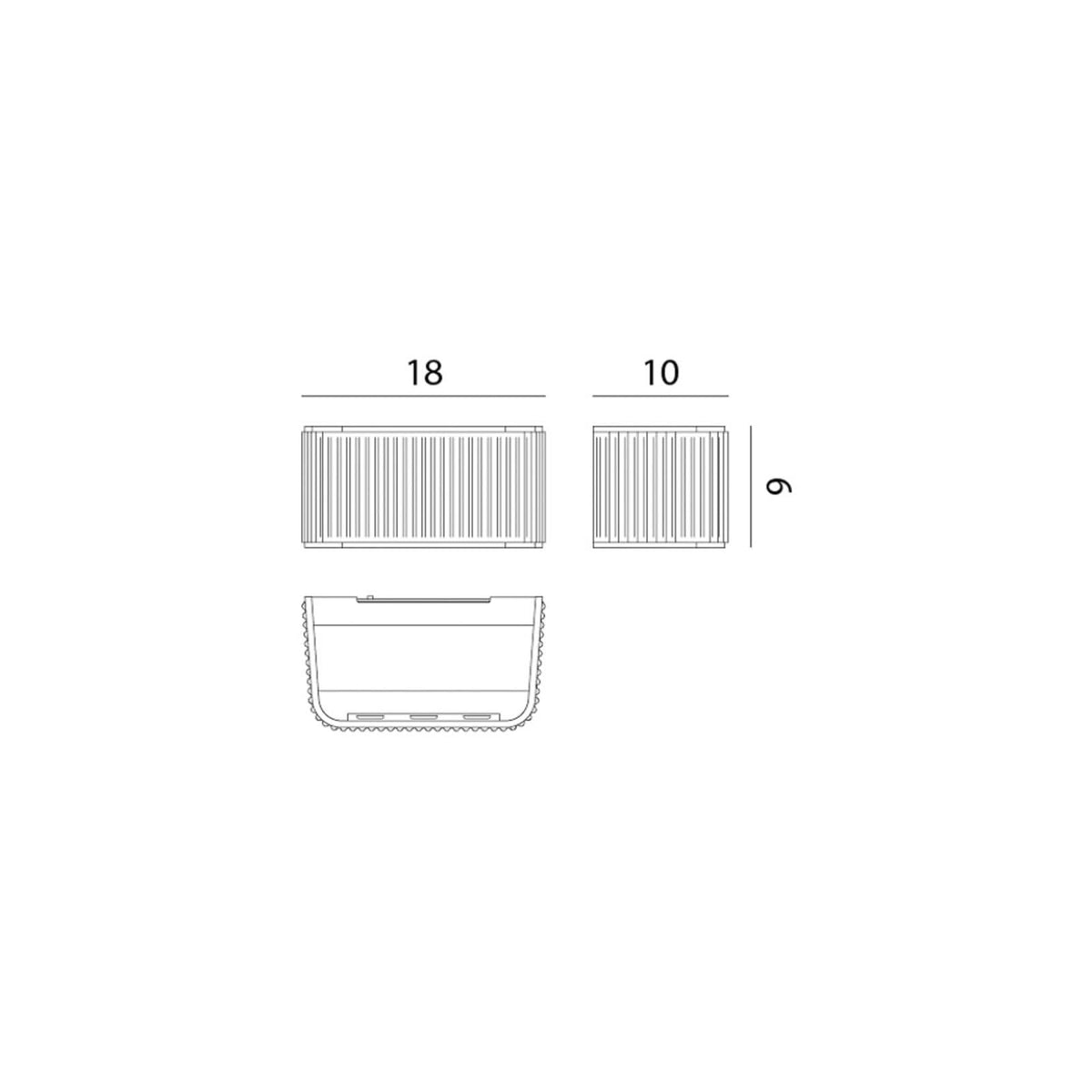 Applique murale LED Dresscode W1 en aluminium, blanc, hauteur 9 cm
