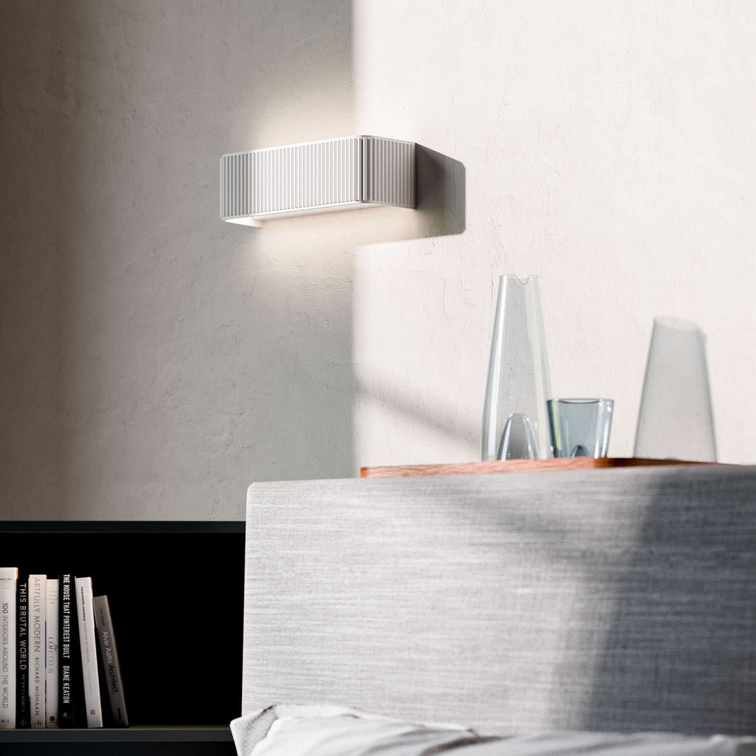 Applique murale LED Dresscode W2 en aluminium, blanc, hauteur 9 cm