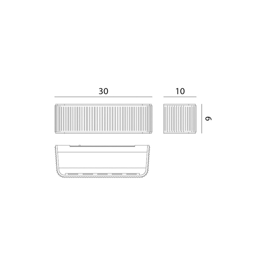 Applique murale LED Dresscode W2 en aluminium, noir, hauteur 9 cm