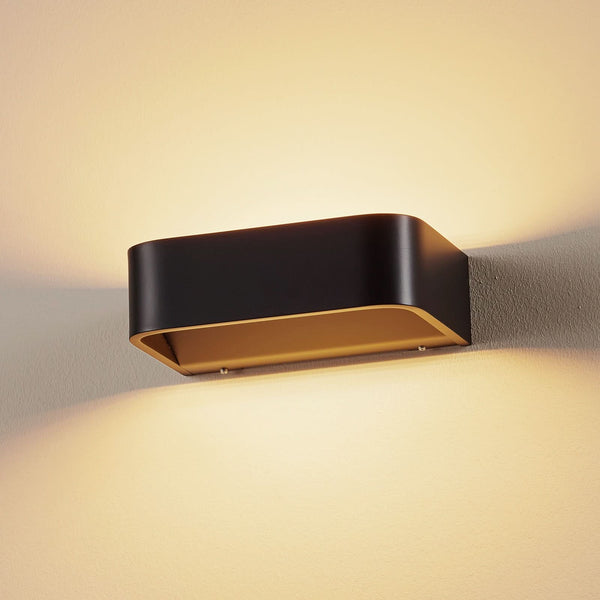 Applique murale LED Frame W1 en aluminium, noir mat, hauteur 4,8 cm, 3000 K