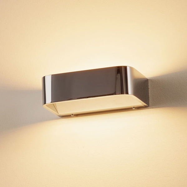 Applique murale LED Frame W1 en aluminium, chrome brillant, hauteur 4,8 cm