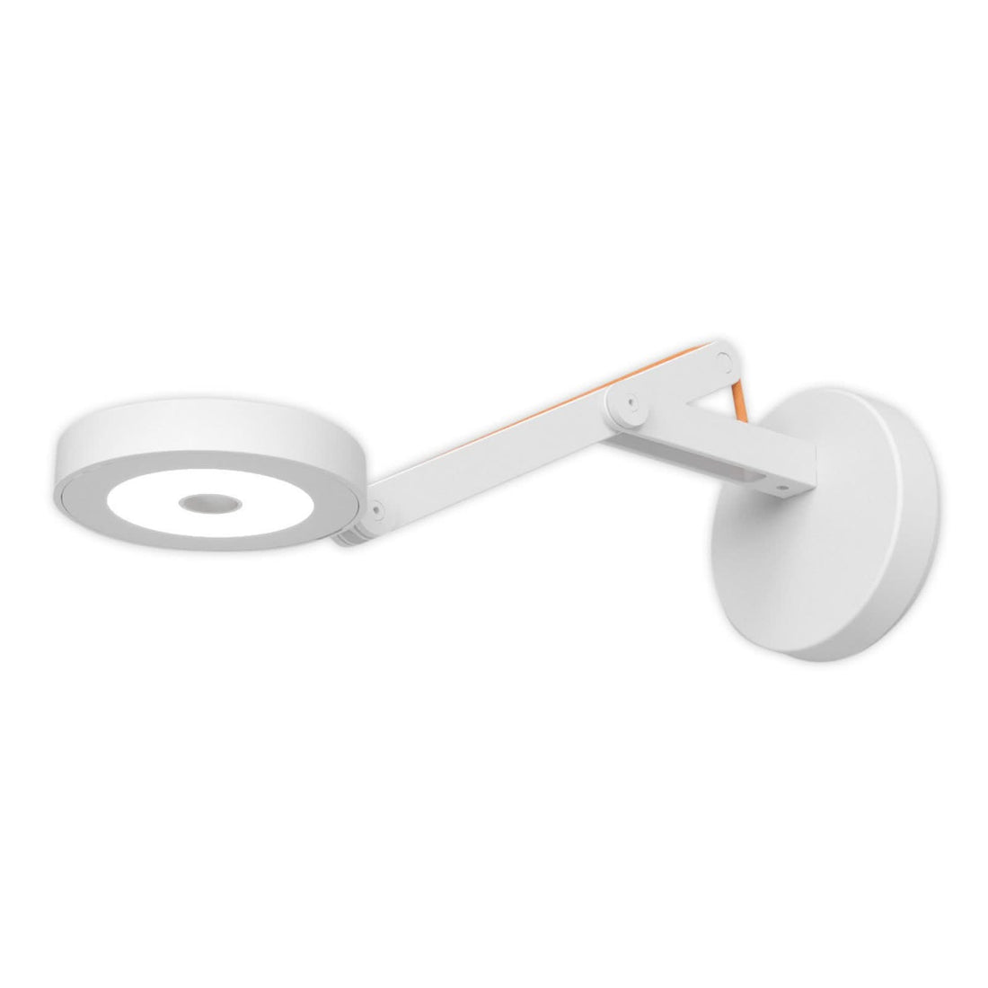 Applique murale LED String W0 DTW en tissu, blanc et orange, Ø 11 cm