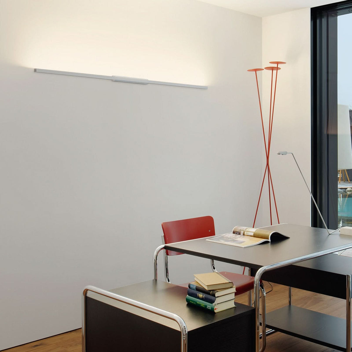 Applique murale LED SpinaLED 60cm 3000 en aluminium, chromé et blanc, hauteur 6,2 cm