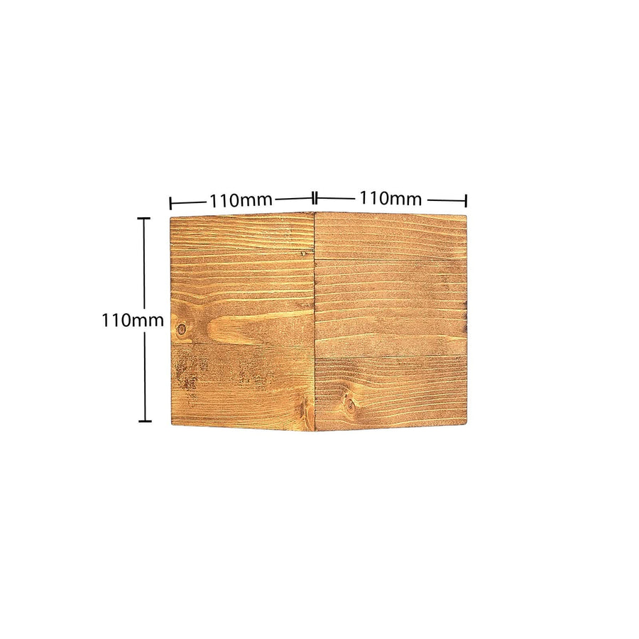 Applique murale LED Benicio en bois, nickel, hauteur 11 cm