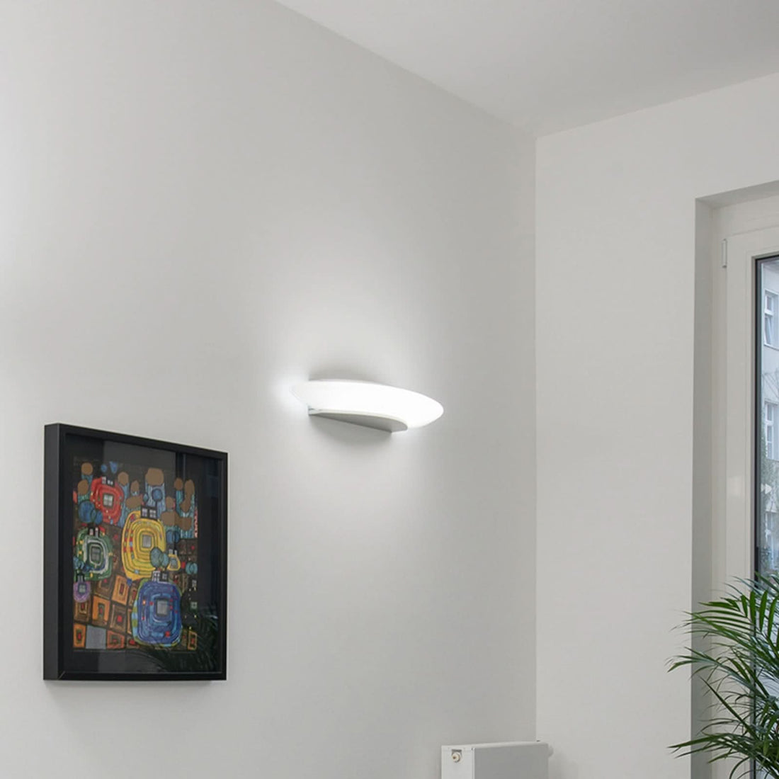 Applique murale LED Ring en verre, blanc, hauteur 8,3 cm, 3000 K