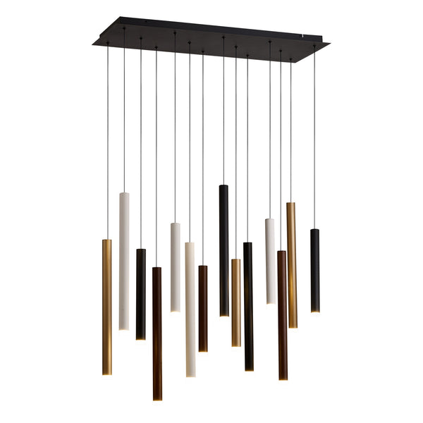 Suspension LED Cala blanche, noire et dorée, L 90 cm