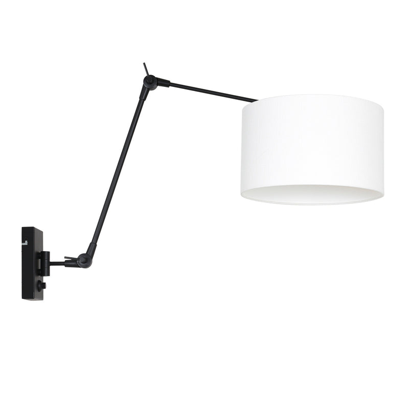 Wandleuchte Prestige Chic 8120ZW mit weißem Leinenschirm