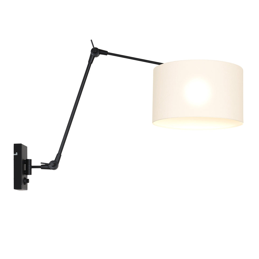 Wandleuchte Prestige Chic 8120ZW mit weißem Leinenschirm