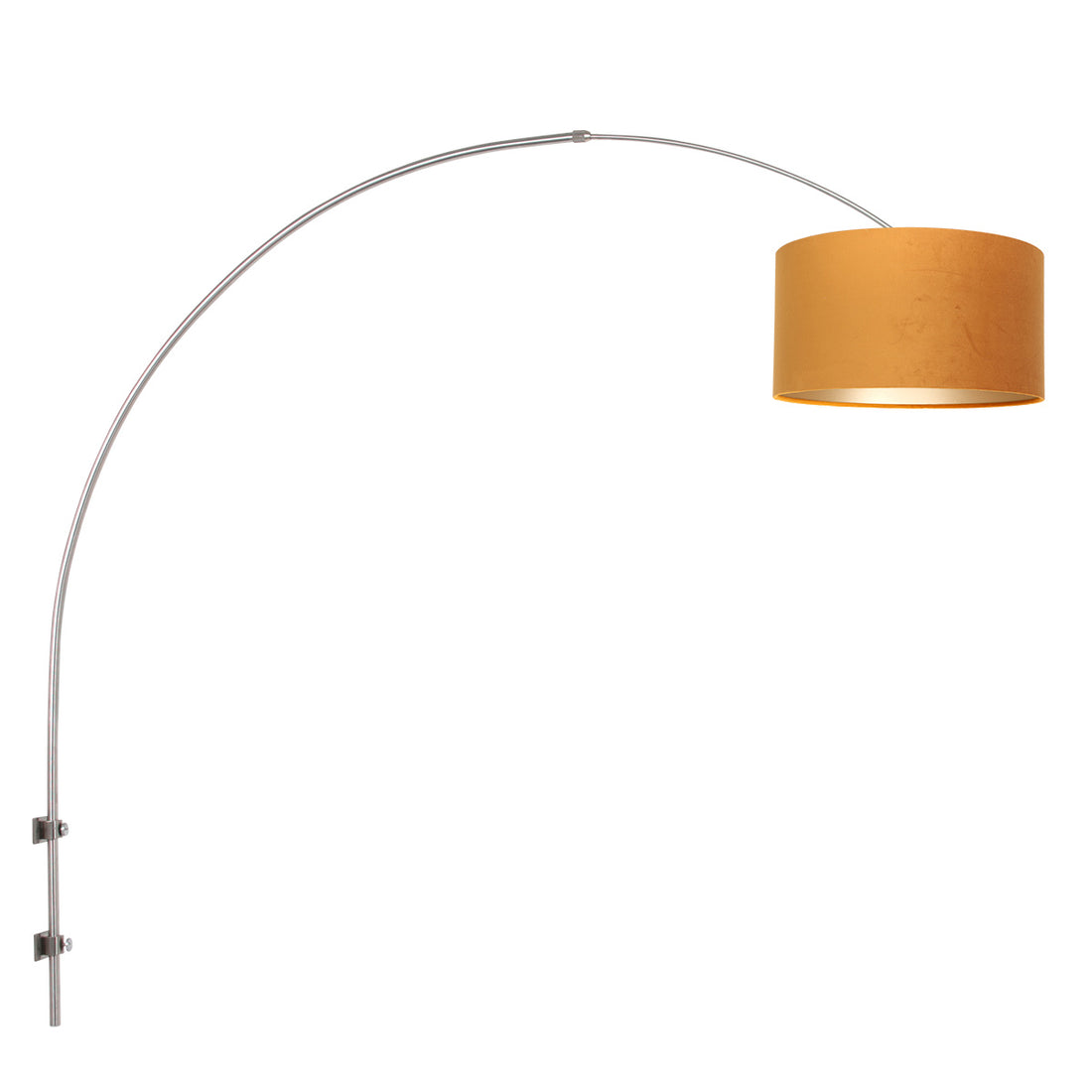 Bogenförmige Kopfteil-Wandleuchte, goldener Samtschirm Ø 30 cm | Sparkled Light