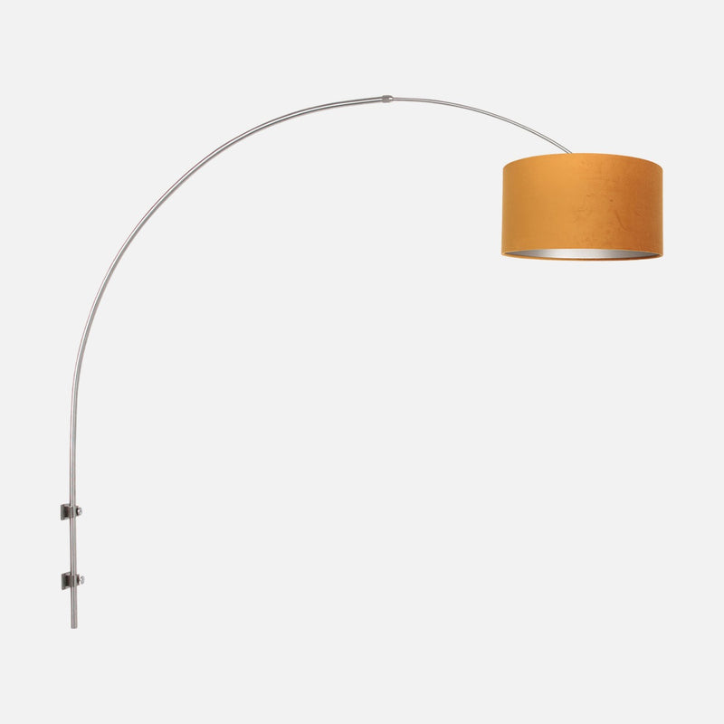 Bogenförmige Kopfteil-Wandleuchte, goldener Samtschirm Ø 30 cm | Sparkled Light