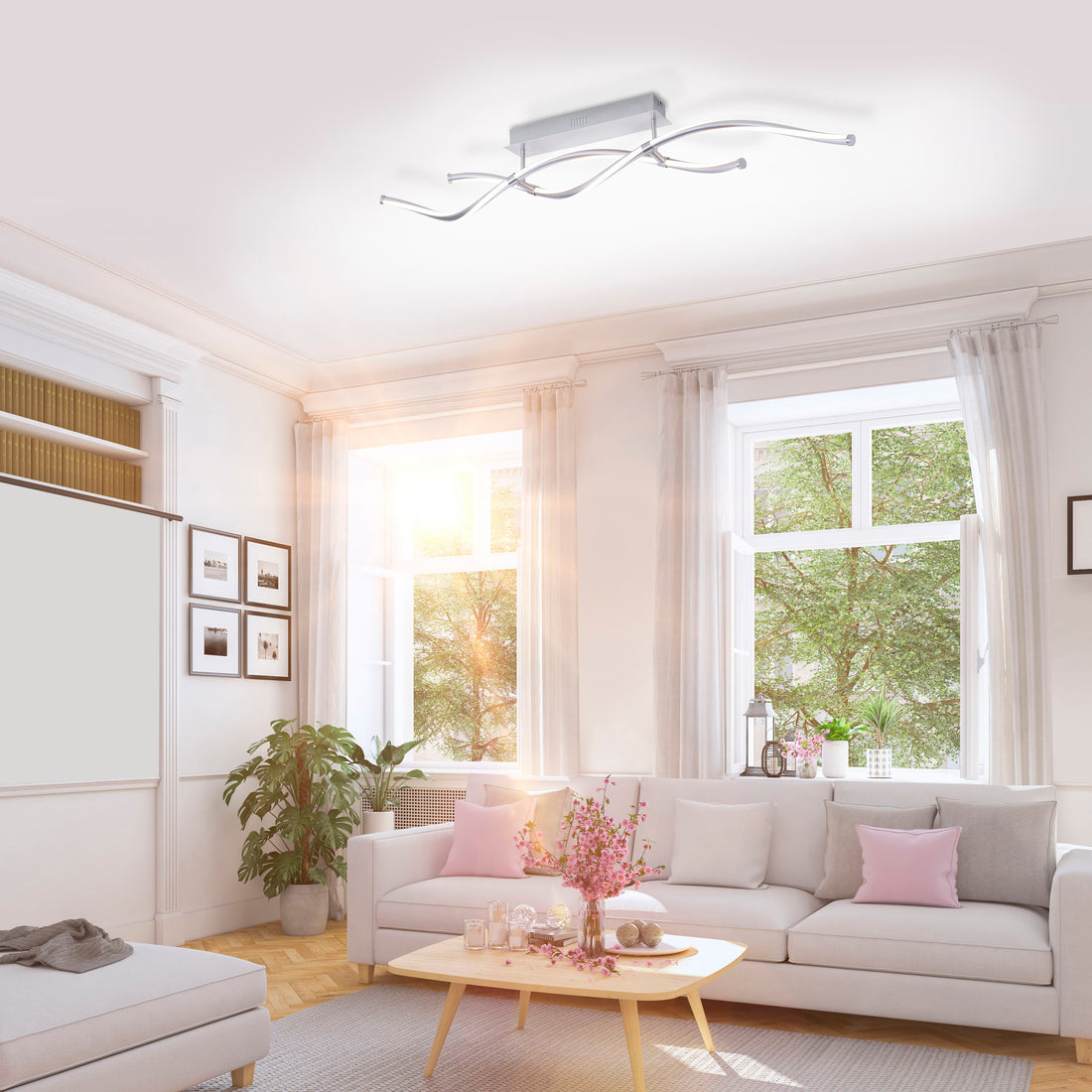 Plafonnier LED | Q-Malina Argenté