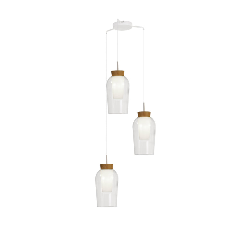 Suspension Nora 3 lumières, verre, Ø 53,4 cm